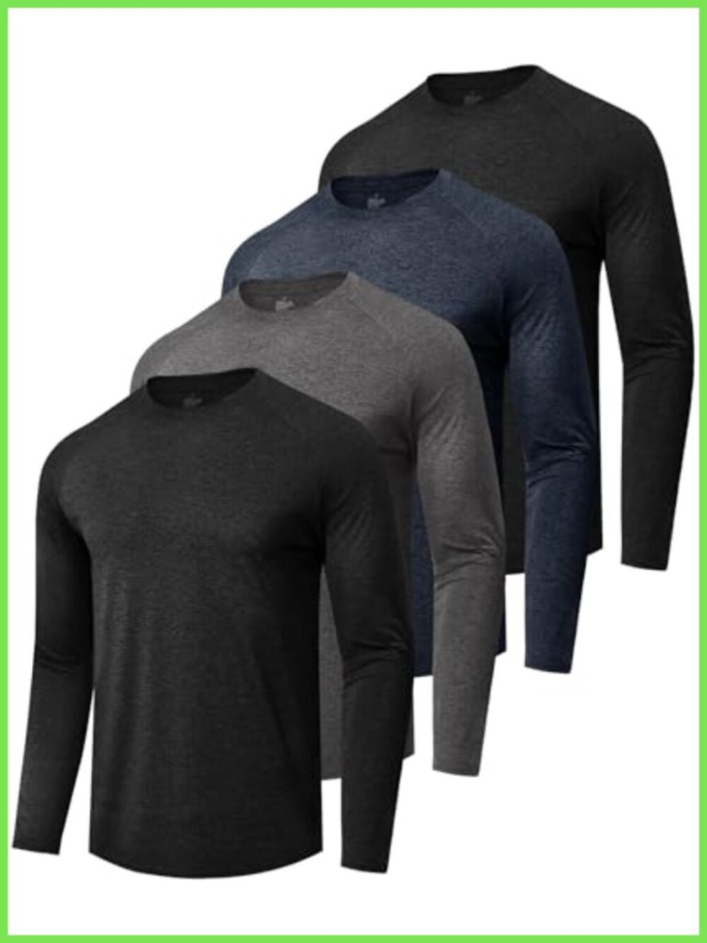Men's 4 Pack Long Sleeve Quick Dry Moisture Wicking Athletic T-Shirts